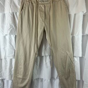Pants Made in Italy I Wish I Could See You tomorow tan ankle drawstring size Sm.